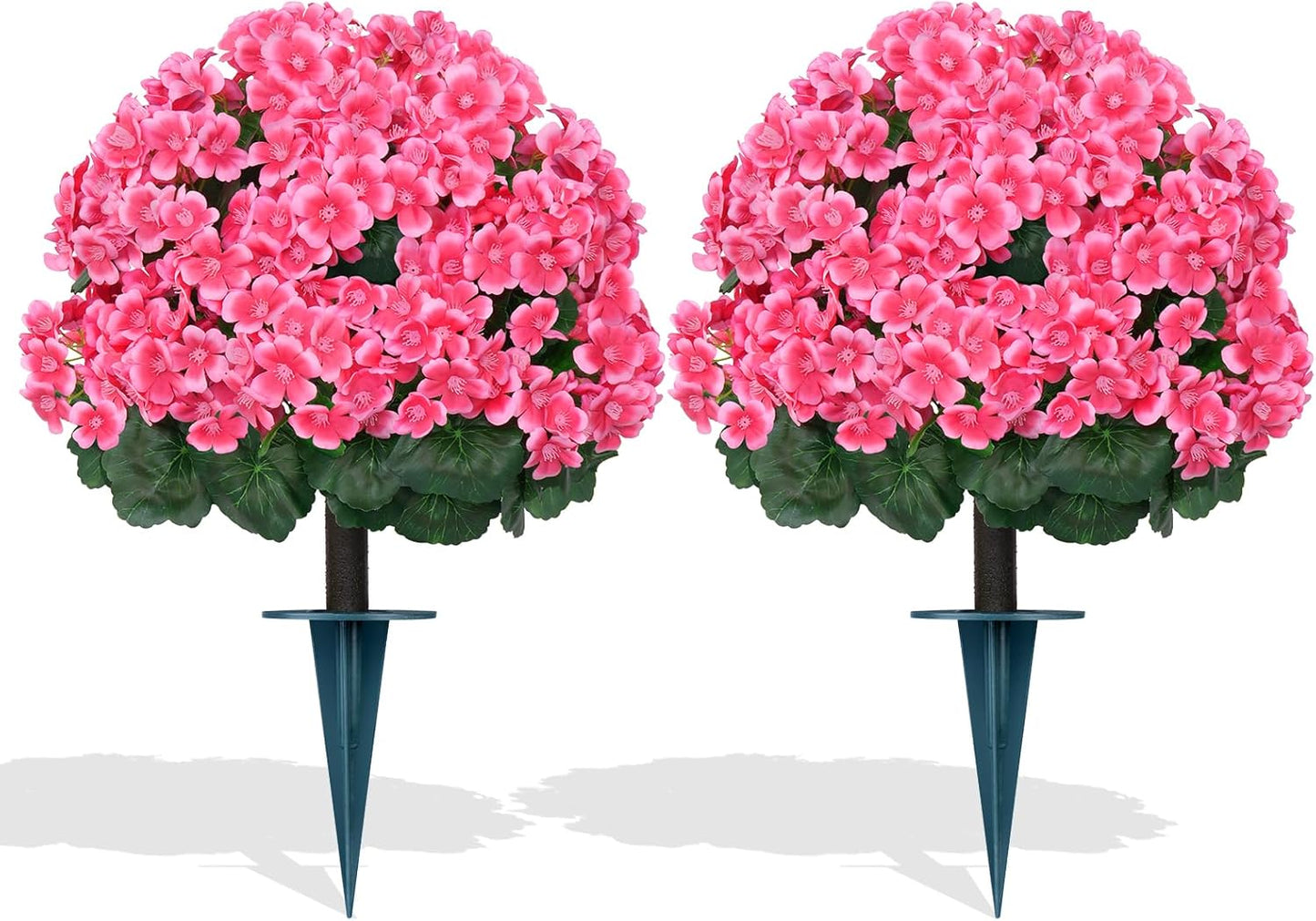 Grooy 2 Pack 4FT Artificial Bougainvillea Flower Topiary Ball for Outdoor | Fake Silk Flowers, Plants Bushes with Ground Spike, Faux UV Resistant, Low-Maintenance, Front Porch Patio Balcony Decor