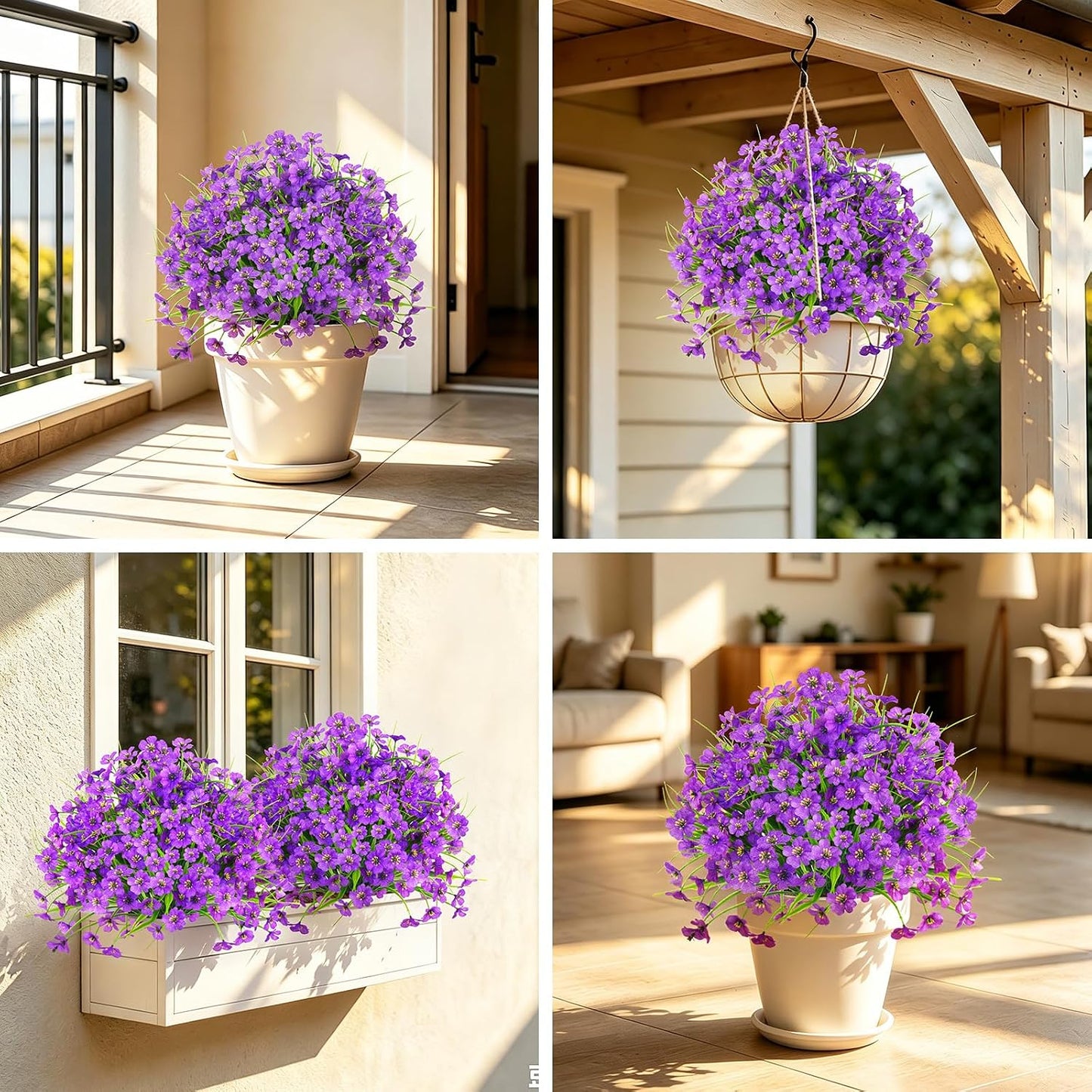 Grooy 2 Pack 4FT Artificial Bougainvillea Flower Topiary Ball for Outdoor | Fake Silk Flowers, Plants Bushes with Ground Spike, Faux UV Resistant, Low-Maintenance, Front Porch Patio Balcony Decor