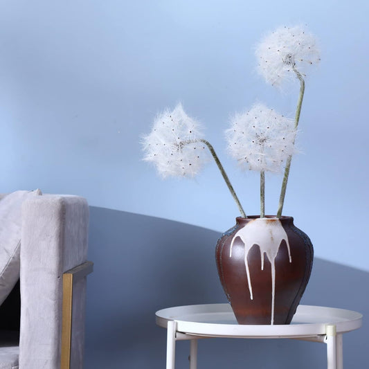 TOPIA Artificial Dandelion Flowers with LED Lights with Timer Faux Dandelion Wish Flowers for Christmas Decoration Home Decoration (4 Pcs)