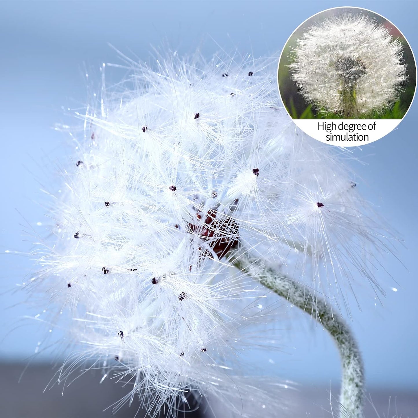 TOPIA Artificial Dandelion Flowers with LED Lights with Timer Faux Dandelion Wish Flowers for Christmas Decoration Home Decoration (4 Pcs)