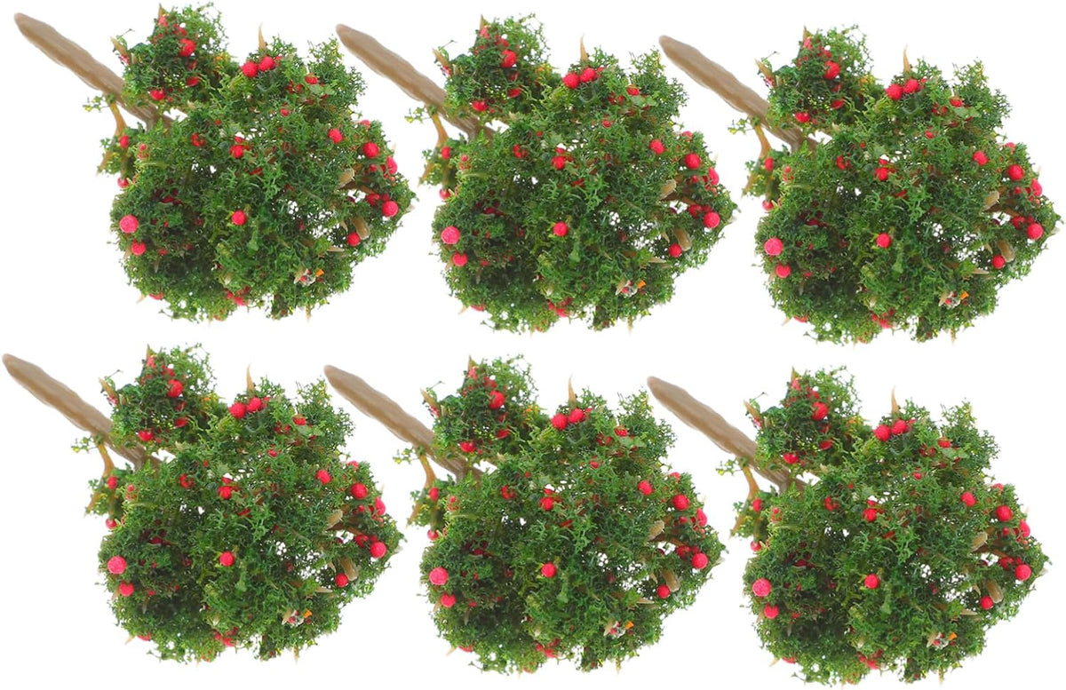 6 Pcs Miniature Artificial Trees 2.75 in Fake Fruit Tree Models for DIY Crafts Sand Table Scenery Diorama Displays Home Decor