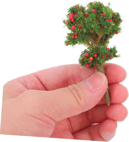 6 Pcs Miniature Artificial Trees 2.75 in Fake Fruit Tree Models for DIY Crafts Sand Table Scenery Diorama Displays Home Decor