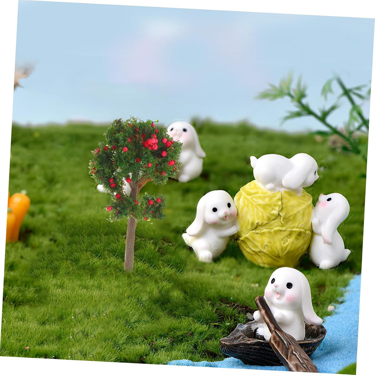 6 Pcs Miniature Artificial Trees 2.75 in Fake Fruit Tree Models for DIY Crafts Sand Table Scenery Diorama Displays Home Decor
