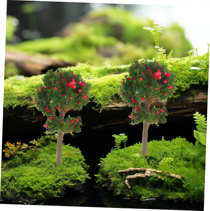 6 Pcs Miniature Artificial Trees 2.75 in Fake Fruit Tree Models for DIY Crafts Sand Table Scenery Diorama Displays Home Decor