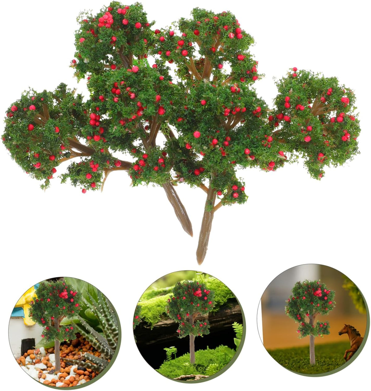 6 Pcs Miniature Artificial Trees 2.75 in Fake Fruit Tree Models for DIY Crafts Sand Table Scenery Diorama Displays Home Decor