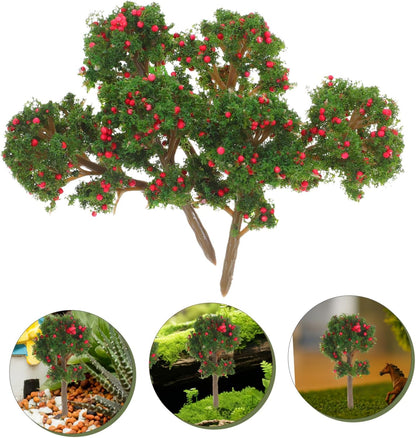 6 Pcs Miniature Artificial Trees 2.75 in Fake Fruit Tree Models for DIY Crafts Sand Table Scenery Diorama Displays Home Decor