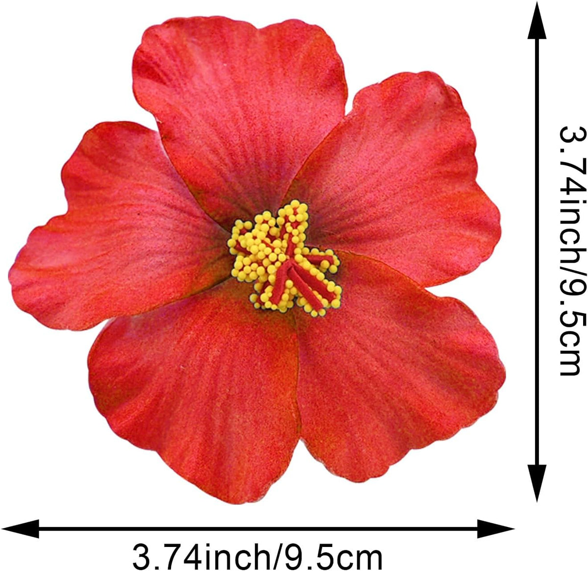 20PCS Red Hawaiian Faux Flowers Hibiscus Flowers Hawaii Party Summer Party DIY Foam Hibiscus Flower for Tabletop Decoration Favors Supplies (No Clip)