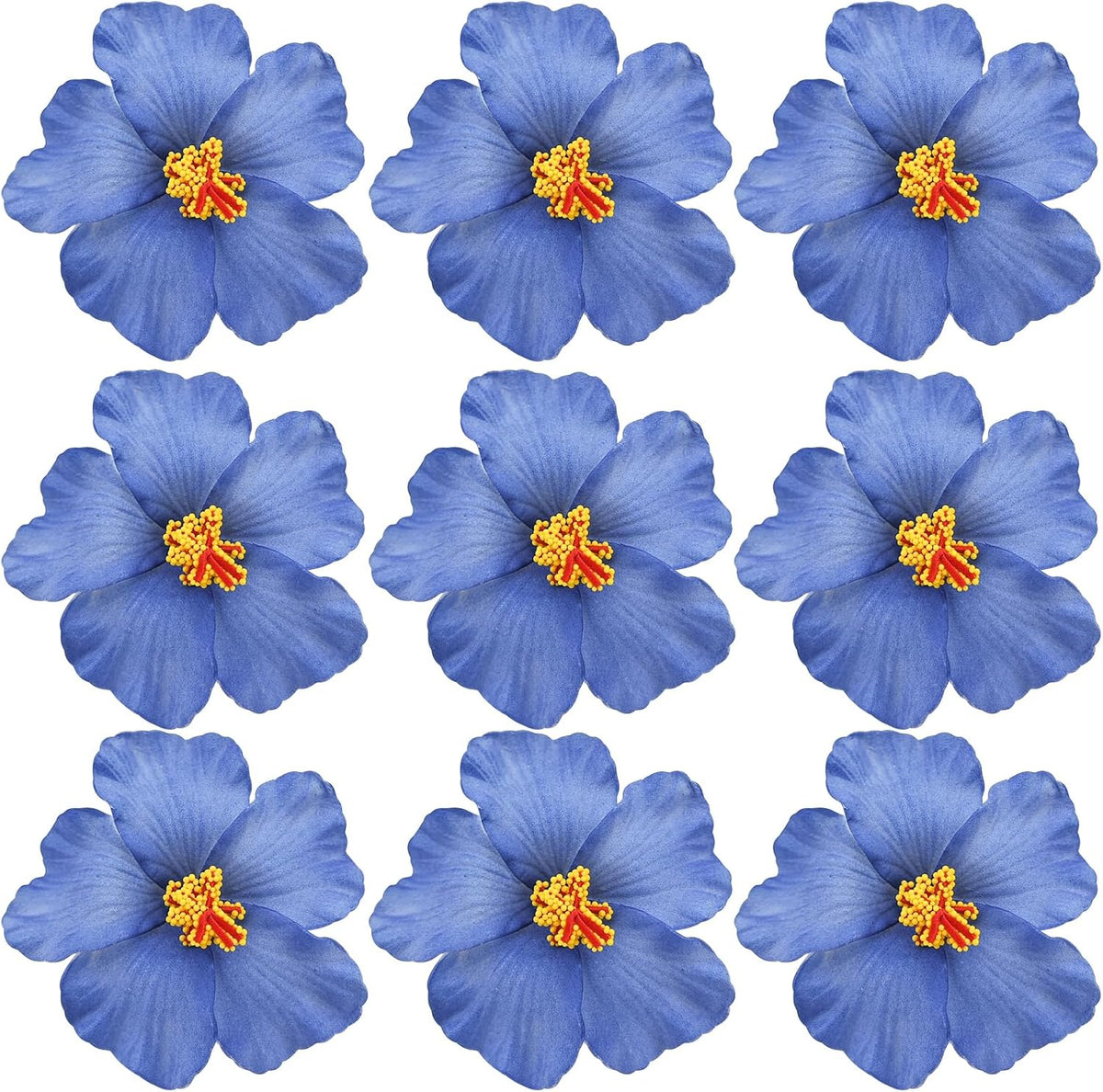 20PCS Red Hawaiian Faux Flowers Hibiscus Flowers Hawaii Party Summer Party DIY Foam Hibiscus Flower for Tabletop Decoration Favors Supplies (No Clip)