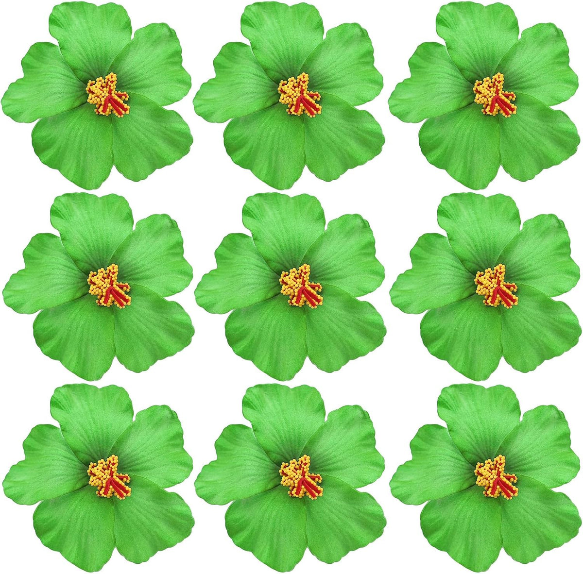 20PCS Red Hawaiian Faux Flowers Hibiscus Flowers Hawaii Party Summer Party DIY Foam Hibiscus Flower for Tabletop Decoration Favors Supplies (No Clip)