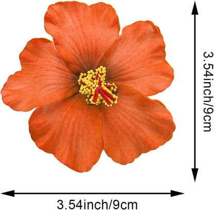 20PCS Red Hawaiian Faux Flowers Hibiscus Flowers Hawaii Party Summer Party DIY Foam Hibiscus Flower for Tabletop Decoration Favors Supplies (No Clip)