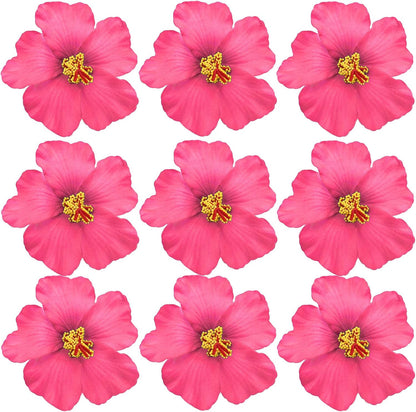 20PCS Red Hawaiian Faux Flowers Hibiscus Flowers Hawaii Party Summer Party DIY Foam Hibiscus Flower for Tabletop Decoration Favors Supplies (No Clip)
