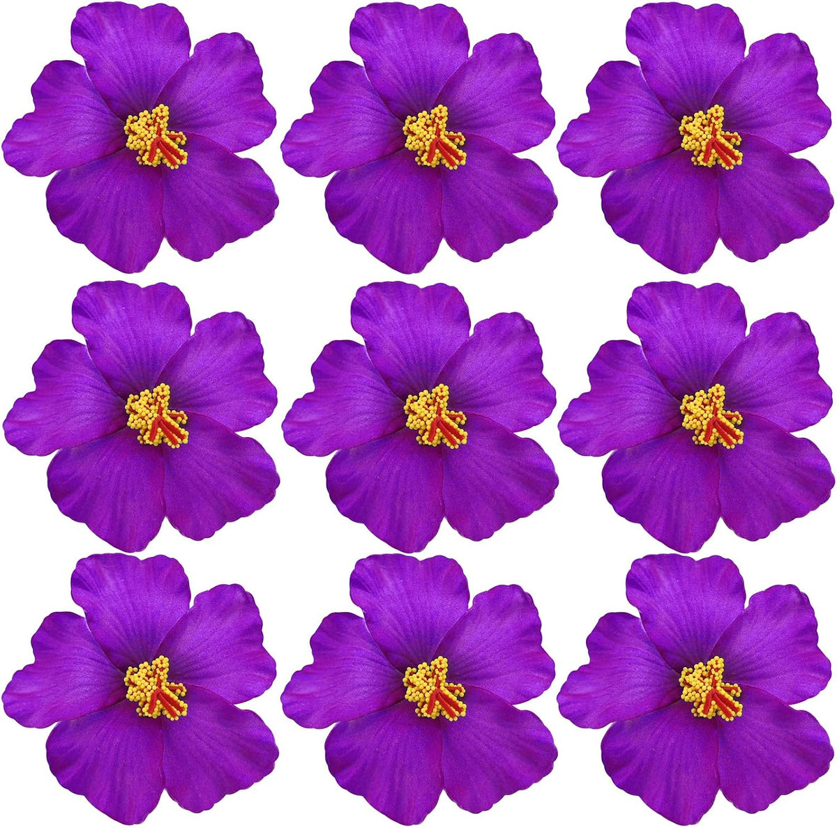 20PCS Red Hawaiian Faux Flowers Hibiscus Flowers Hawaii Party Summer Party DIY Foam Hibiscus Flower for Tabletop Decoration Favors Supplies (No Clip)
