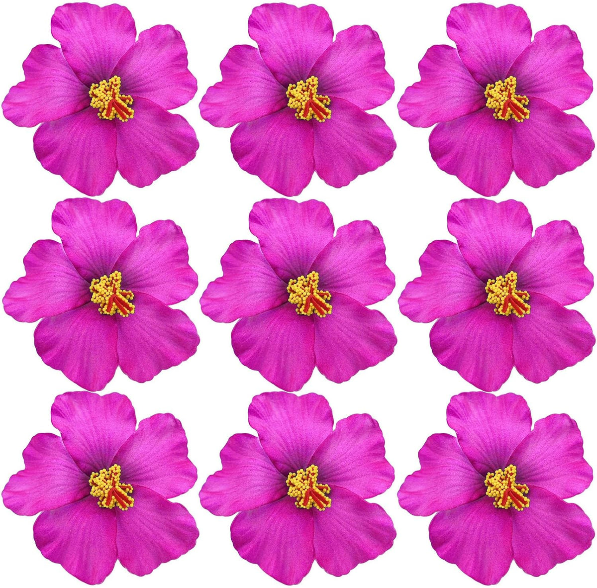 20PCS Red Hawaiian Faux Flowers Hibiscus Flowers Hawaii Party Summer Party DIY Foam Hibiscus Flower for Tabletop Decoration Favors Supplies (No Clip)