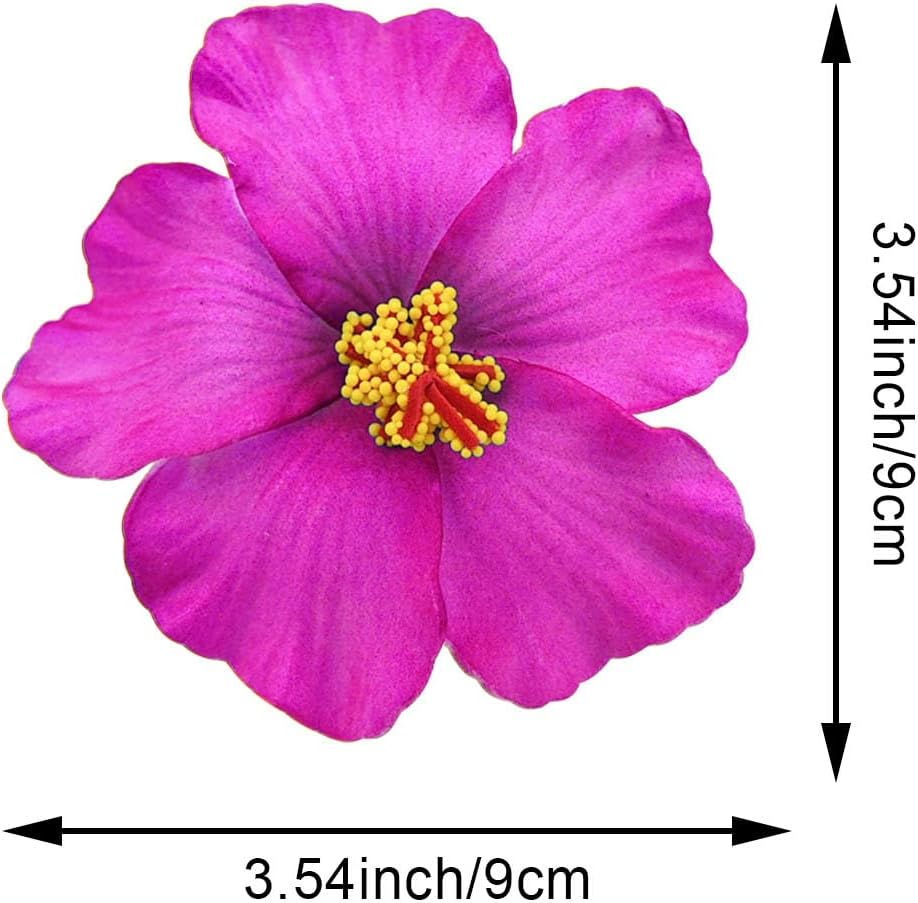 20PCS Red Hawaiian Faux Flowers Hibiscus Flowers Hawaii Party Summer Party DIY Foam Hibiscus Flower for Tabletop Decoration Favors Supplies (No Clip)