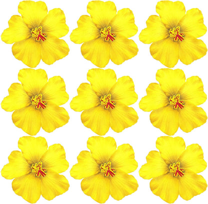 20PCS Red Hawaiian Faux Flowers Hibiscus Flowers Hawaii Party Summer Party DIY Foam Hibiscus Flower for Tabletop Decoration Favors Supplies (No Clip)