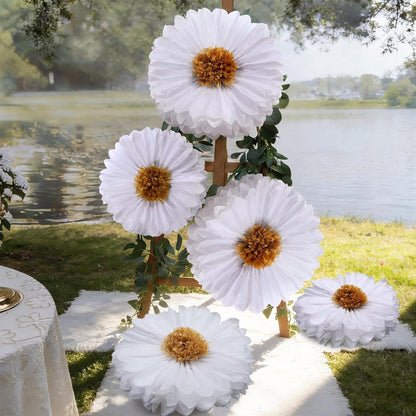 5 Pcs 30'' 24'' Giant Poppy Red Tissue Paper Flowers Wizard Party Decoration Large Hanging Tissue Paper Poppies Pom Poms Decor for Halloween Witch Veterans Day Carnival Memorial Day Birthday