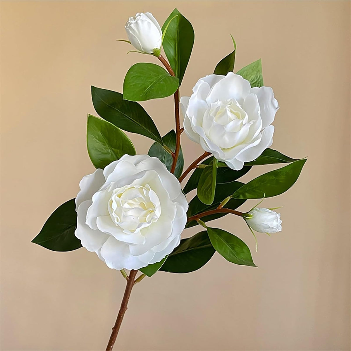 4Pcs Artificial Gardenia Flowers, White Gardenia Flowers with Stems Real Looking Gardenias Bouquet Faux Gardenias Flower Bouquet for Weddings Flower Arrangements Parties Decor