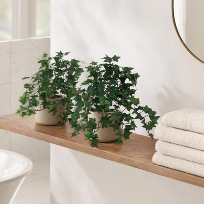 Delicate 13" Mini English Ivy Bush /176L - Perfect for Intimate Home Settings, Wedding Accents, Elegant Decorations, and Boutique Centerpieces