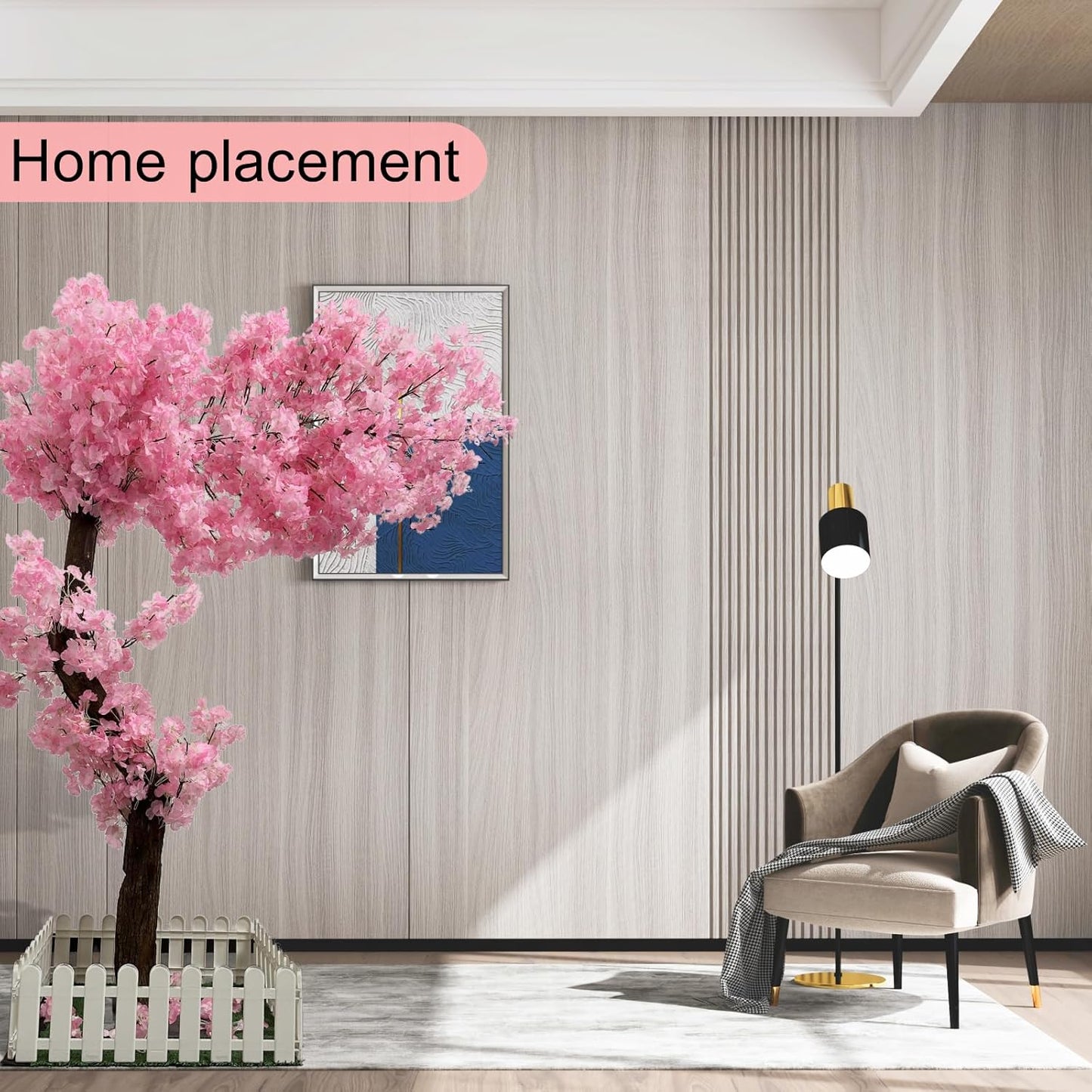 5ft Cherry Blossom Tree Artificial for Wedding ＆ Home Decoration | Free Standing Handmade Fake Japanese Pink Flower Trees with LED Lights, for Indoor Outdoor Party Decor