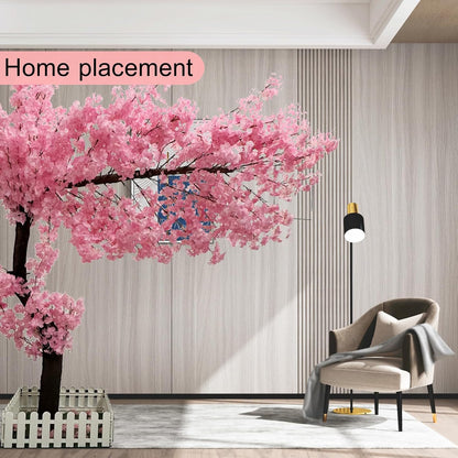 5ft Cherry Blossom Tree Artificial for Wedding ＆ Home Decoration | Free Standing Handmade Fake Japanese Pink Flower Trees with LED Lights, for Indoor Outdoor Party Decor