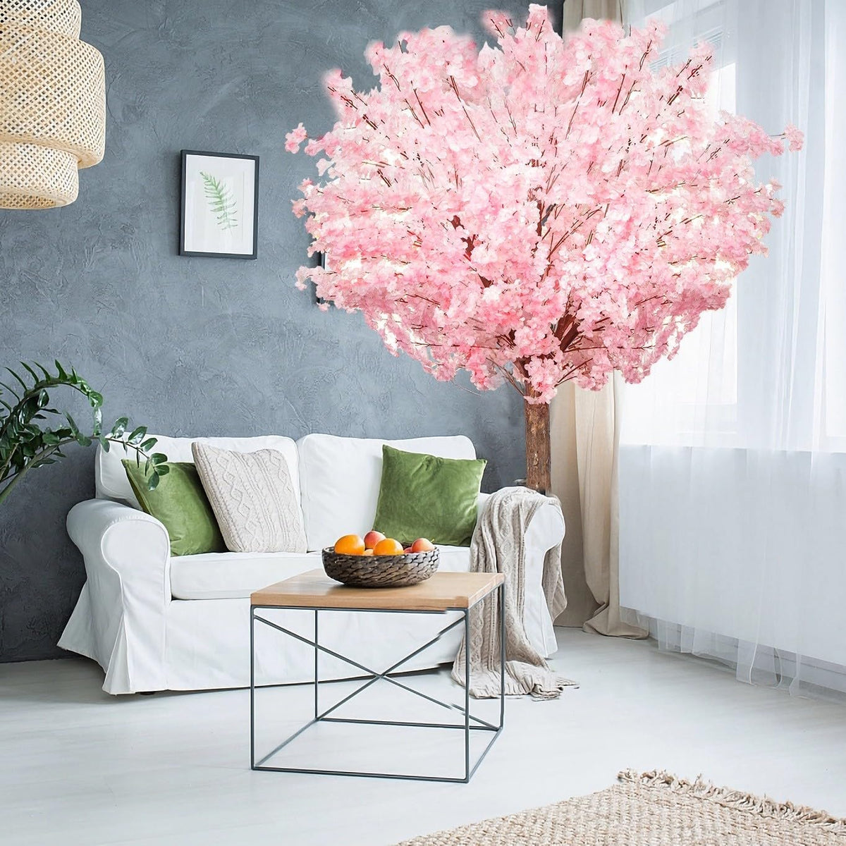 Artificial Cherry Blossom Tree - Handmade Pink Fake Cherry Blossom Tree Centerpieces for Wedding Party Christmas Garden Indoor & Outdoor