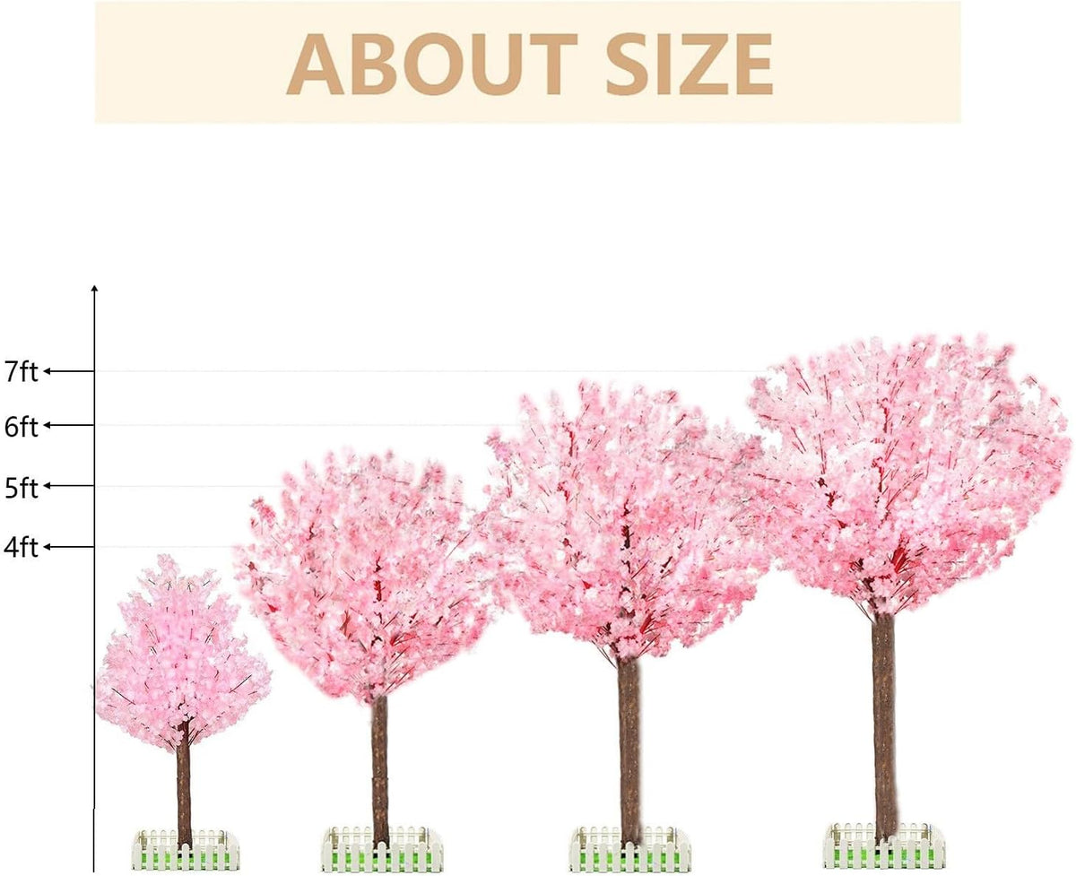 Artificial Cherry Blossom Tree - Handmade Pink Fake Cherry Blossom Tree Centerpieces for Wedding Party Christmas Garden Indoor & Outdoor