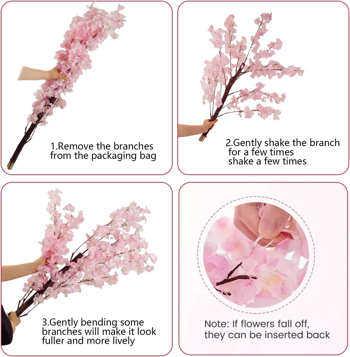 Artificial Cherry Blossom Tree - Handmade Pink Fake Cherry Blossom Tree Centerpieces for Wedding Party Christmas Garden Indoor & Outdoor
