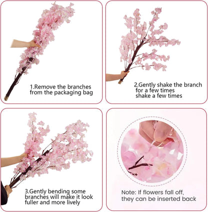Artificial Cherry Blossom Tree - Handmade Pink Fake Cherry Blossom Tree Centerpieces for Wedding Party Christmas Garden Indoor & Outdoor