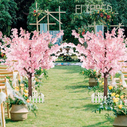 Artificial Cherry Blossom Tree - Handmade Pink Fake Cherry Blossom Tree Centerpieces for Wedding Party Christmas Garden Indoor & Outdoor