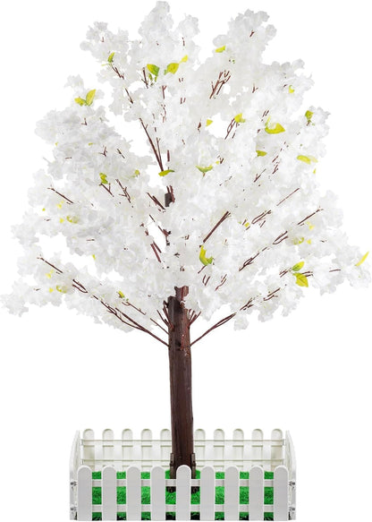 Artificial Cherry Blossom Tree - Handmade Pink Fake Cherry Blossom Tree Centerpieces for Wedding Party Christmas Garden Indoor & Outdoor