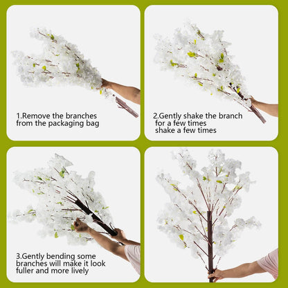 Artificial Cherry Blossom Tree - Handmade Pink Fake Cherry Blossom Tree Centerpieces for Wedding Party Christmas Garden Indoor & Outdoor