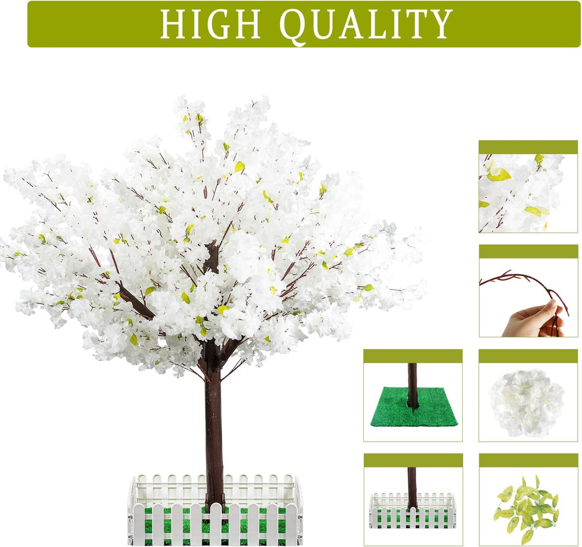 Artificial Cherry Blossom Tree - Handmade Pink Fake Cherry Blossom Tree Centerpieces for Wedding Party Christmas Garden Indoor & Outdoor
