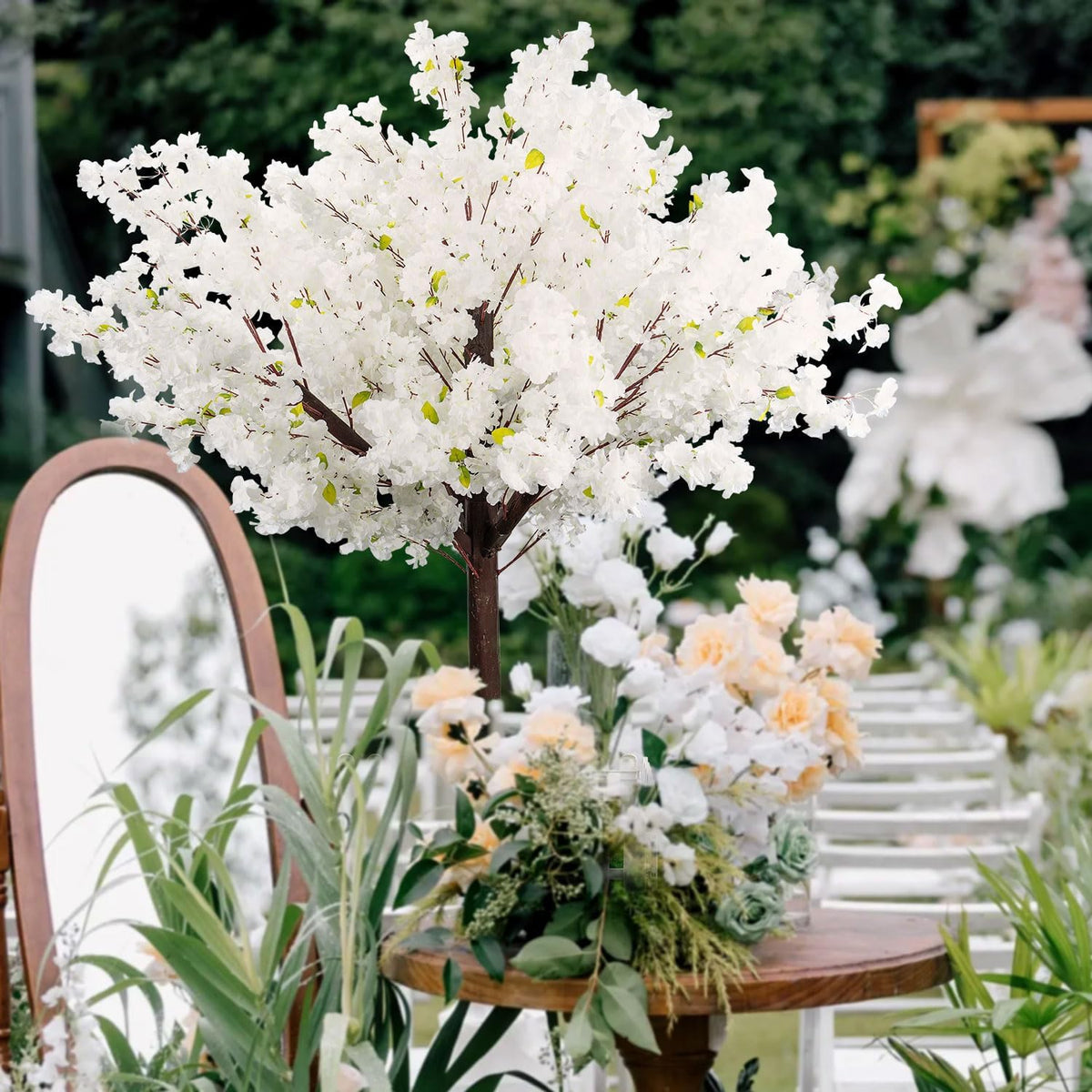 Artificial Cherry Blossom Tree - Handmade Pink Fake Cherry Blossom Tree Centerpieces for Wedding Party Christmas Garden Indoor & Outdoor