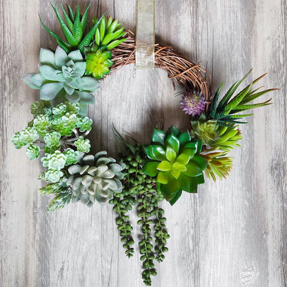 Winlyn 6 Pcs Unpotted Fake Succulents Assorted Faux Succulent in Different Green Artificial Hanging Succulents Textured Faux Succulent Pick Hanging String of Pearls Plant for Wedding Centerpieces
