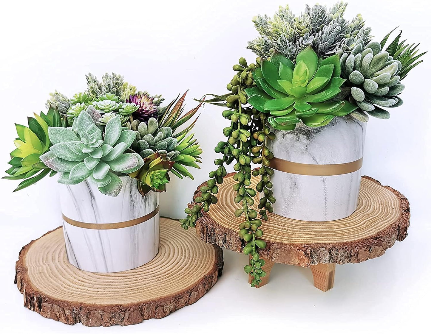 Winlyn 6 Pcs Unpotted Fake Succulents Assorted Faux Succulent in Different Green Artificial Hanging Succulents Textured Faux Succulent Pick Hanging String of Pearls Plant for Wedding Centerpieces
