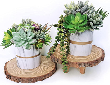 Winlyn 6 Pcs Unpotted Fake Succulents Assorted Faux Succulent in Different Green Artificial Hanging Succulents Textured Faux Succulent Pick Hanging String of Pearls Plant for Wedding Centerpieces