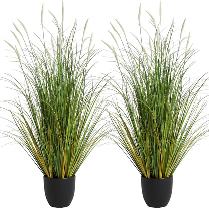 3ft 2-Pack Artificial Cattail Reed Grass, 35in Artificial Fake Onion Plant