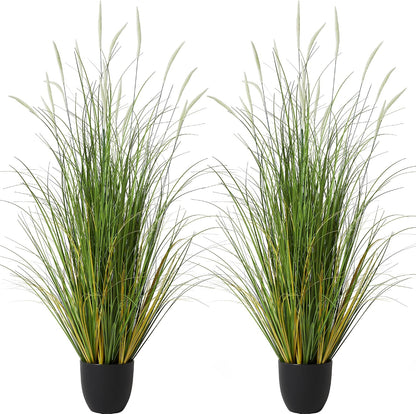 3ft 2-Pack Artificial Cattail Reed Grass, 35in Artificial Fake Onion Plant