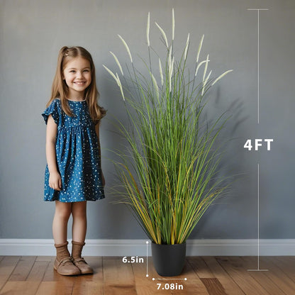 3ft 2-Pack Artificial Cattail Reed Grass, 35in Artificial Fake Onion Plant