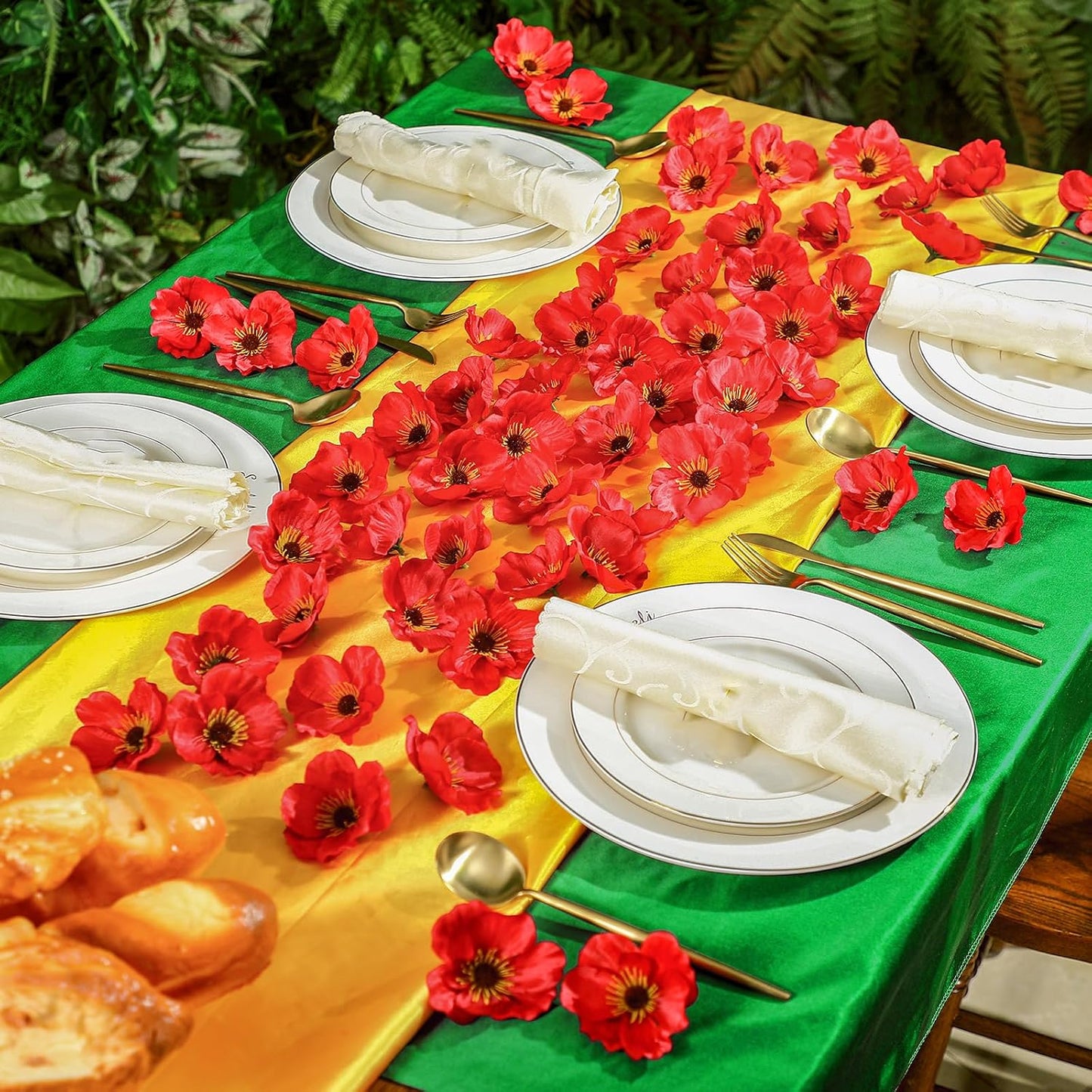 90 Pcs 3.15 Inch Red Poppy Flowers Artificial Poppy Heads Bulk Fake Silk Party Flowers for Halloween Trunk or Treat Veterans Day Decoration Carnival Memorial Day Backdrop Decor