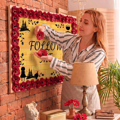 90 Pcs 3.15 Inch Red Poppy Flowers Artificial Poppy Heads Bulk Fake Silk Party Flowers for Halloween Trunk or Treat Veterans Day Decoration Carnival Memorial Day Backdrop Decor
