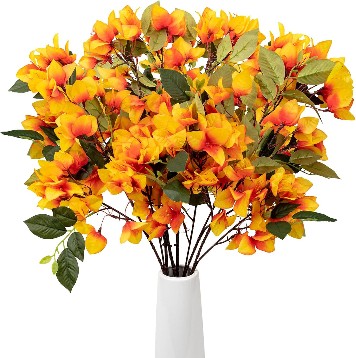Silk Bougainvillea Artificial Flowers, UV Resistant, 48 Branches, Long Stems Faux Flower, Realistic Fake Bougainvillea Vines, for Wedding Porch Home Party Garden DIY Decor - 38 inch (Fuchsia)