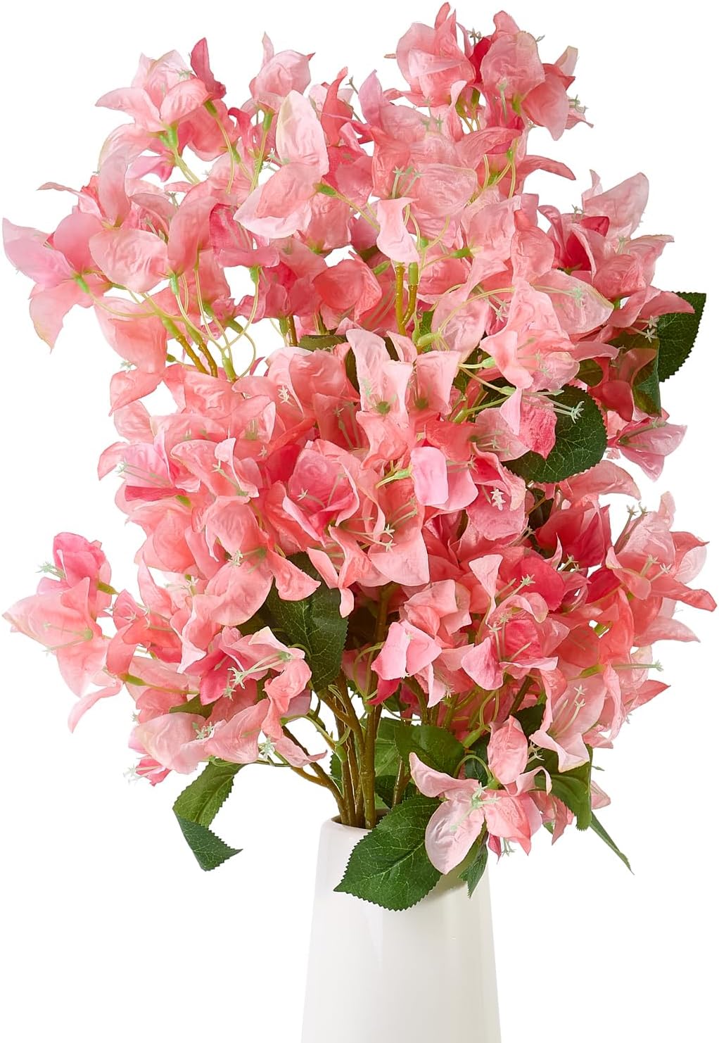 Silk Bougainvillea Artificial Flowers, UV Resistant, 48 Branches, Long Stems Faux Flower, Realistic Fake Bougainvillea Vines, for Wedding Porch Home Party Garden DIY Decor - 38 inch (Fuchsia)