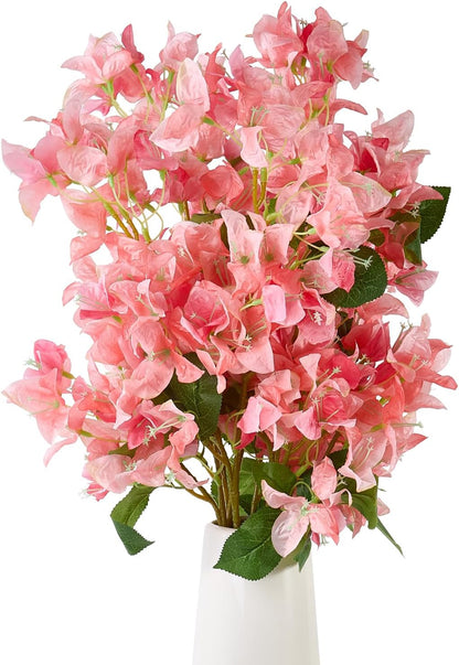 Silk Bougainvillea Artificial Flowers, UV Resistant, 48 Branches, Long Stems Faux Flower, Realistic Fake Bougainvillea Vines, for Wedding Porch Home Party Garden DIY Decor - 38 inch (Fuchsia)