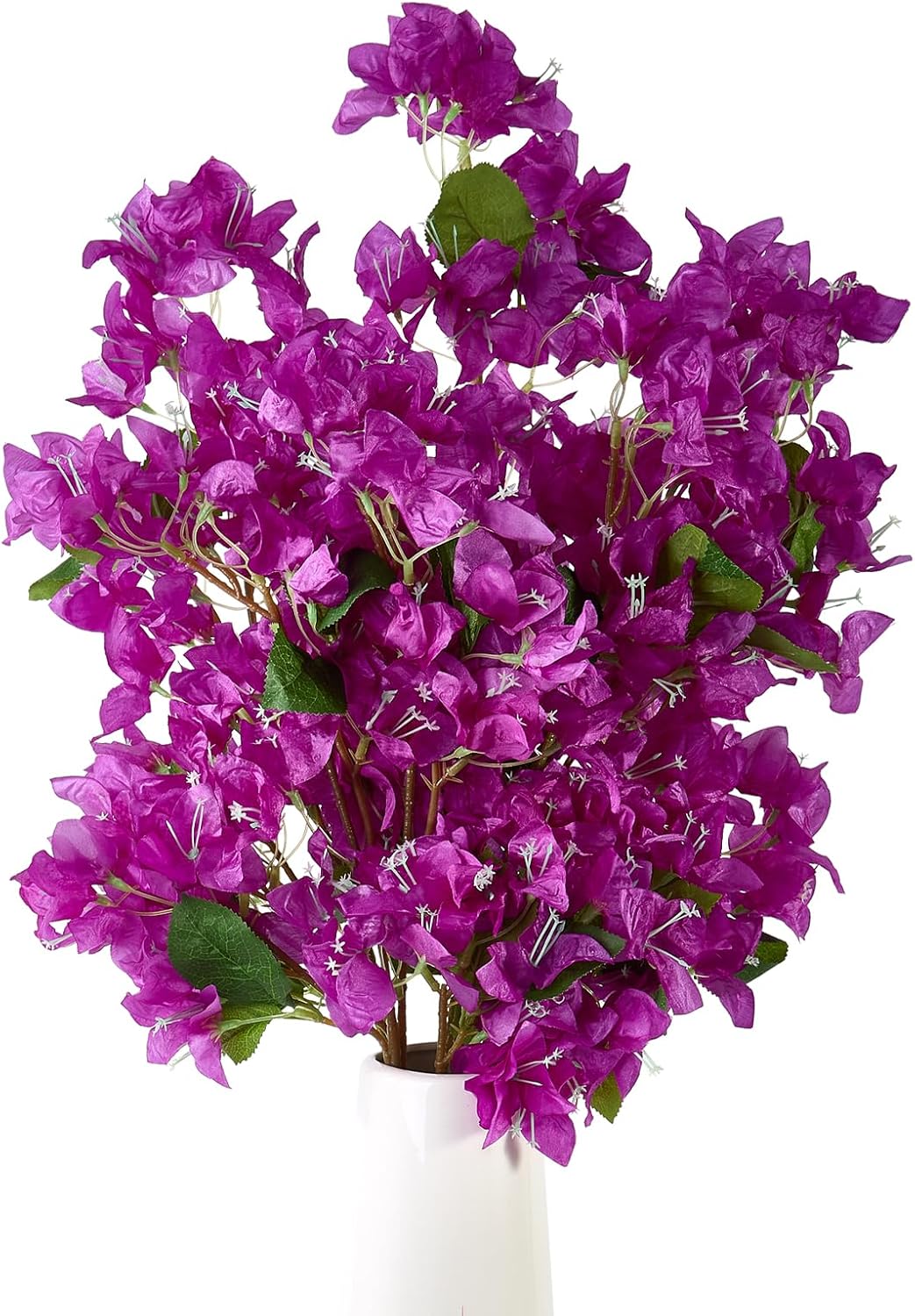 Silk Bougainvillea Artificial Flowers, UV Resistant, 48 Branches, Long Stems Faux Flower, Realistic Fake Bougainvillea Vines, for Wedding Porch Home Party Garden DIY Decor - 38 inch (Fuchsia)