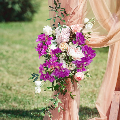 Silk Bougainvillea Artificial Flowers, UV Resistant, 48 Branches, Long Stems Faux Flower, Realistic Fake Bougainvillea Vines, for Wedding Porch Home Party Garden DIY Decor - 38 inch (Fuchsia)