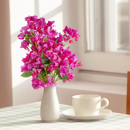 Silk Bougainvillea Artificial Flowers, UV Resistant, 48 Branches, Long Stems Faux Flower, Realistic Fake Bougainvillea Vines, for Wedding Porch Home Party Garden DIY Decor - 38 inch (Fuchsia)