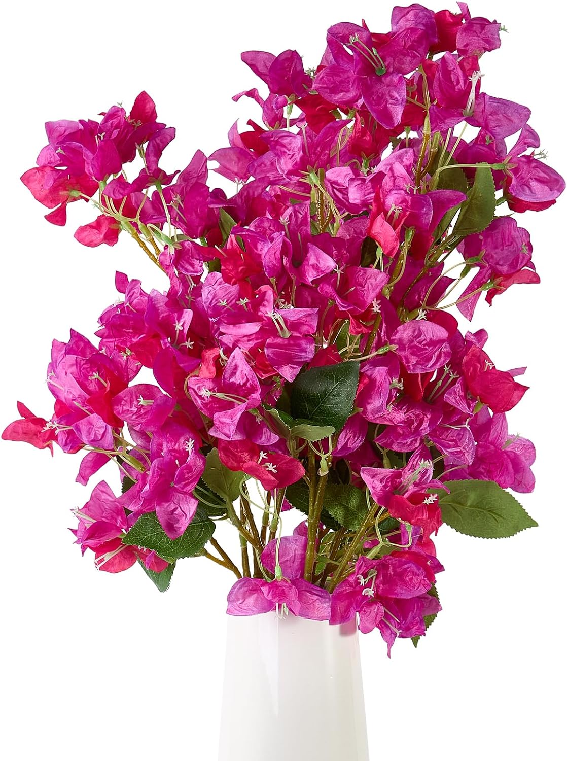 Silk Bougainvillea Artificial Flowers, UV Resistant, 48 Branches, Long Stems Faux Flower, Realistic Fake Bougainvillea Vines, for Wedding Porch Home Party Garden DIY Decor - 38 inch (Fuchsia)