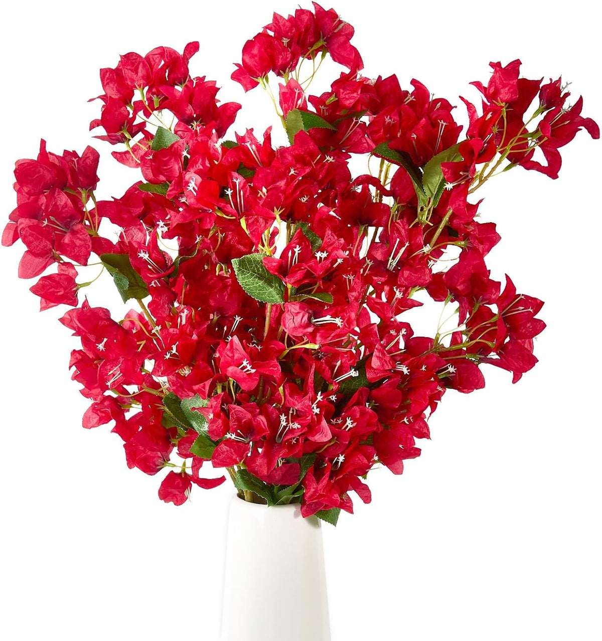 Silk Bougainvillea Artificial Flowers, UV Resistant, 48 Branches, Long Stems Faux Flower, Realistic Fake Bougainvillea Vines, for Wedding Porch Home Party Garden DIY Decor - 38 inch (Fuchsia)