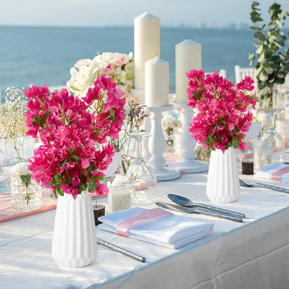 Silk Bougainvillea Artificial Flowers, UV Resistant, 48 Branches, Long Stems Faux Flower, Realistic Fake Bougainvillea Vines, for Wedding Porch Home Party Garden DIY Decor - 38 inch (Fuchsia)